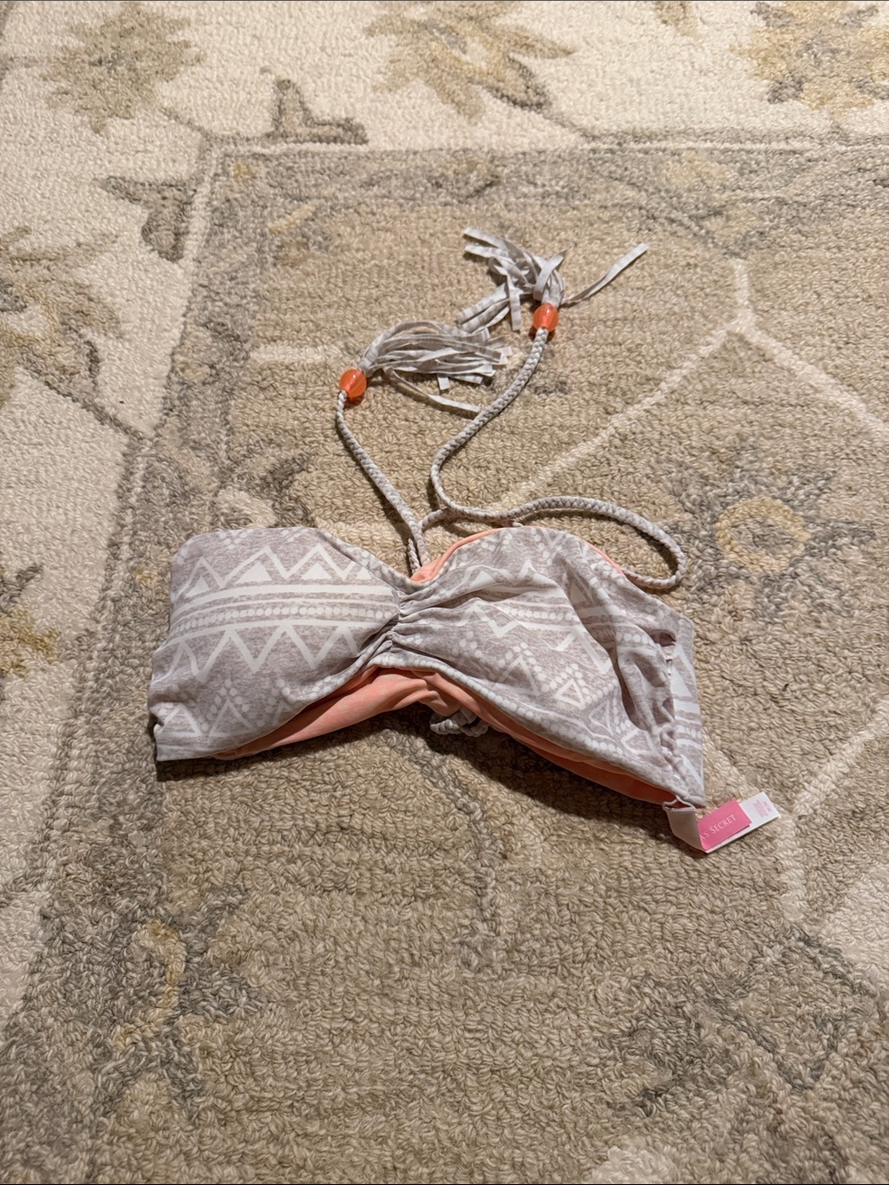 Victoria's Secret Pink and White Logo Ribbon Tag